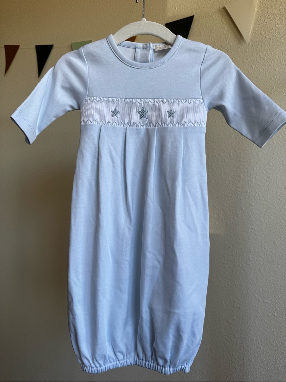 NWOT KISSY KISSY | Light Blue Smocked Gown with Stars
